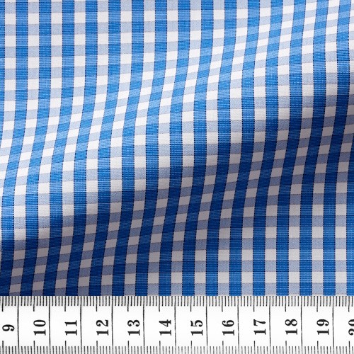 Popeline Carreaux Bleu