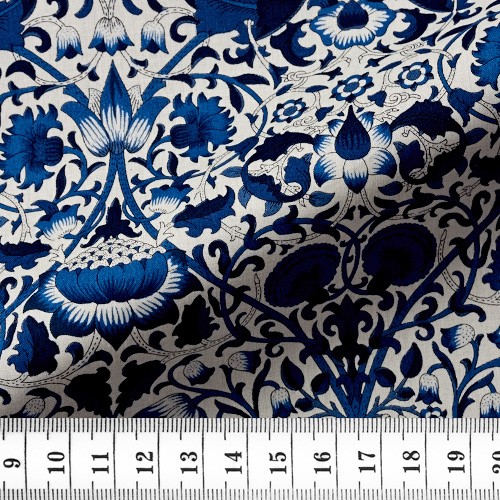 Popeline Motif Bleu