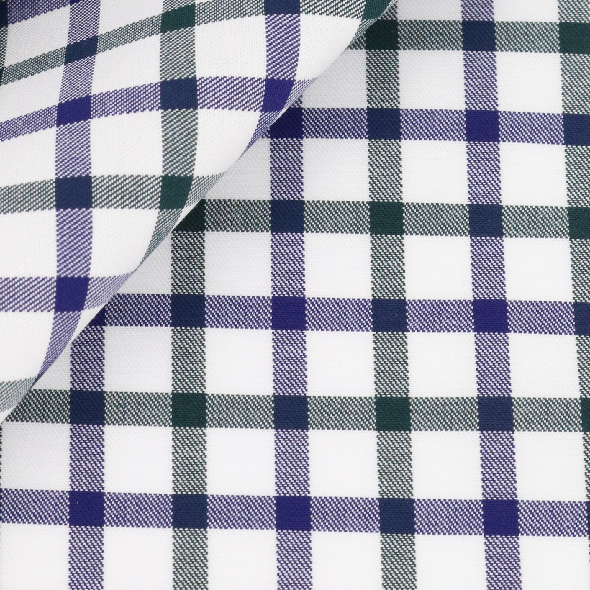 Twill Carreaux Bleu Vert