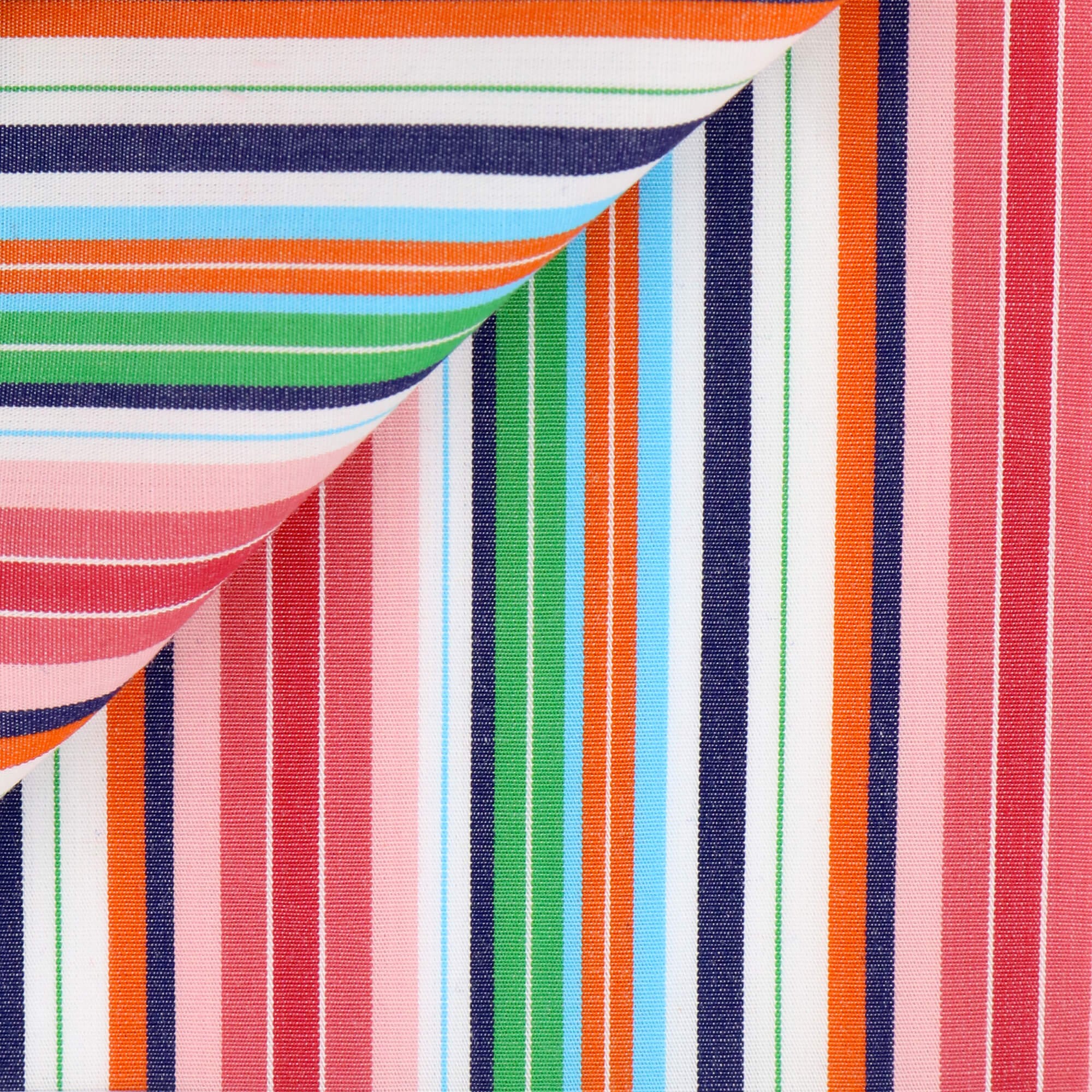 Popeline Rayé Rose Vert