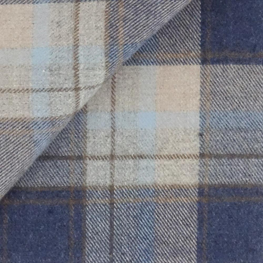 Flanelle Carreaux Bleu Beige
