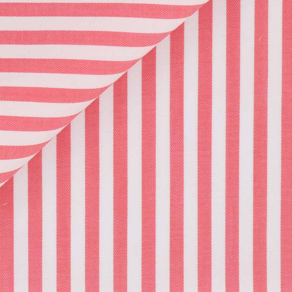 Twill Rayé Rouge