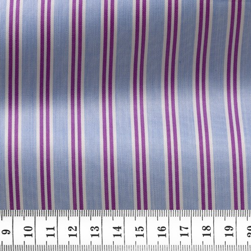 Twill Rayé Bleu Violet