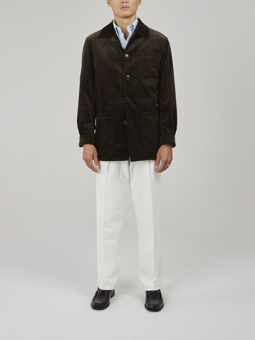 Veste de Travail Velours Côtelé Marron