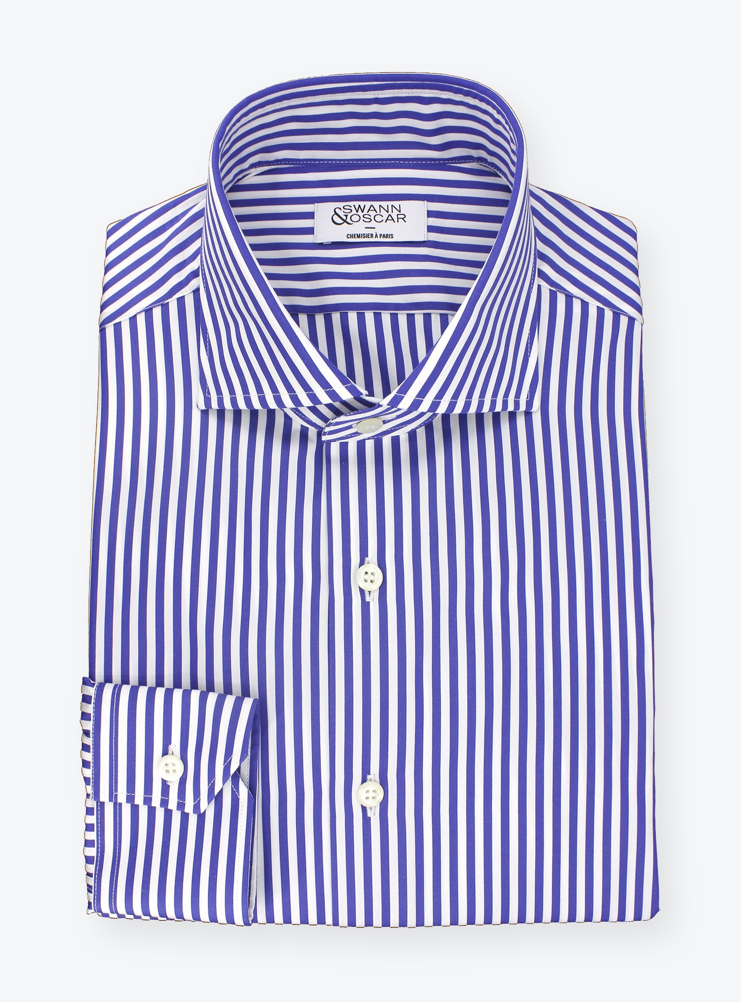 Chemise Popeline Rayé Bleu