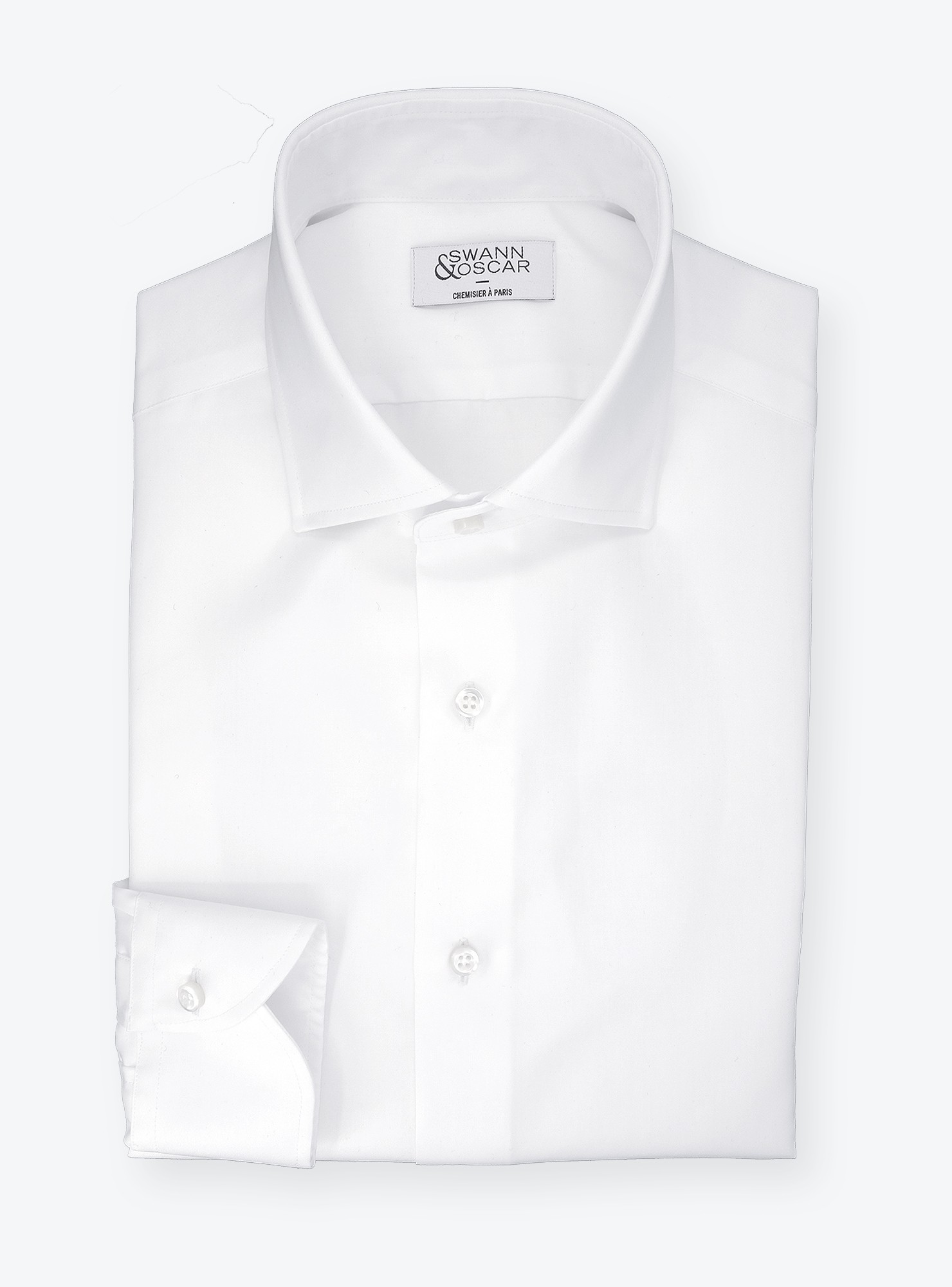 Chemise Twill Uni Blanc repassage facile CH085984 Swann