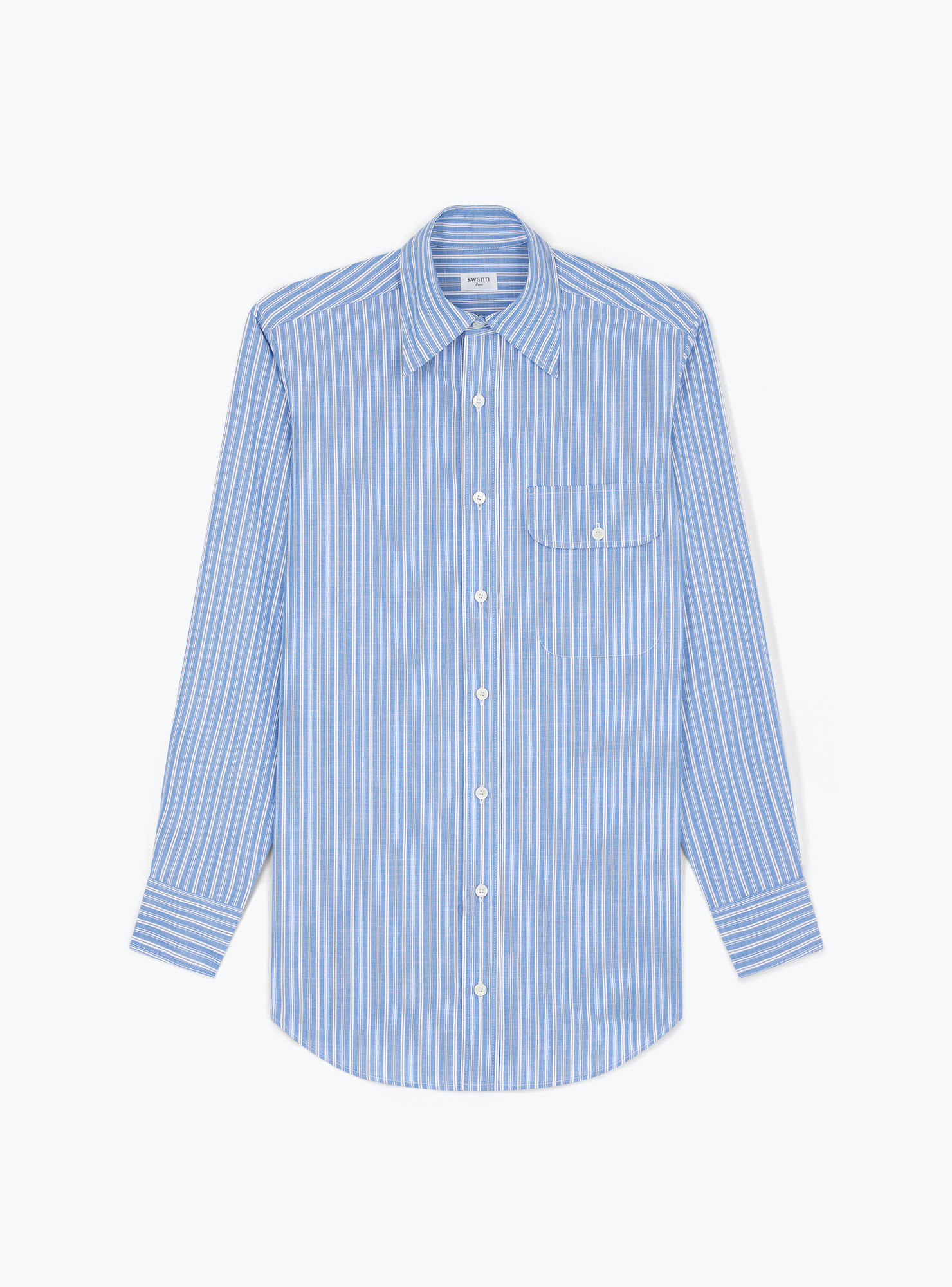 Chemise Chambray Rayé Bleu