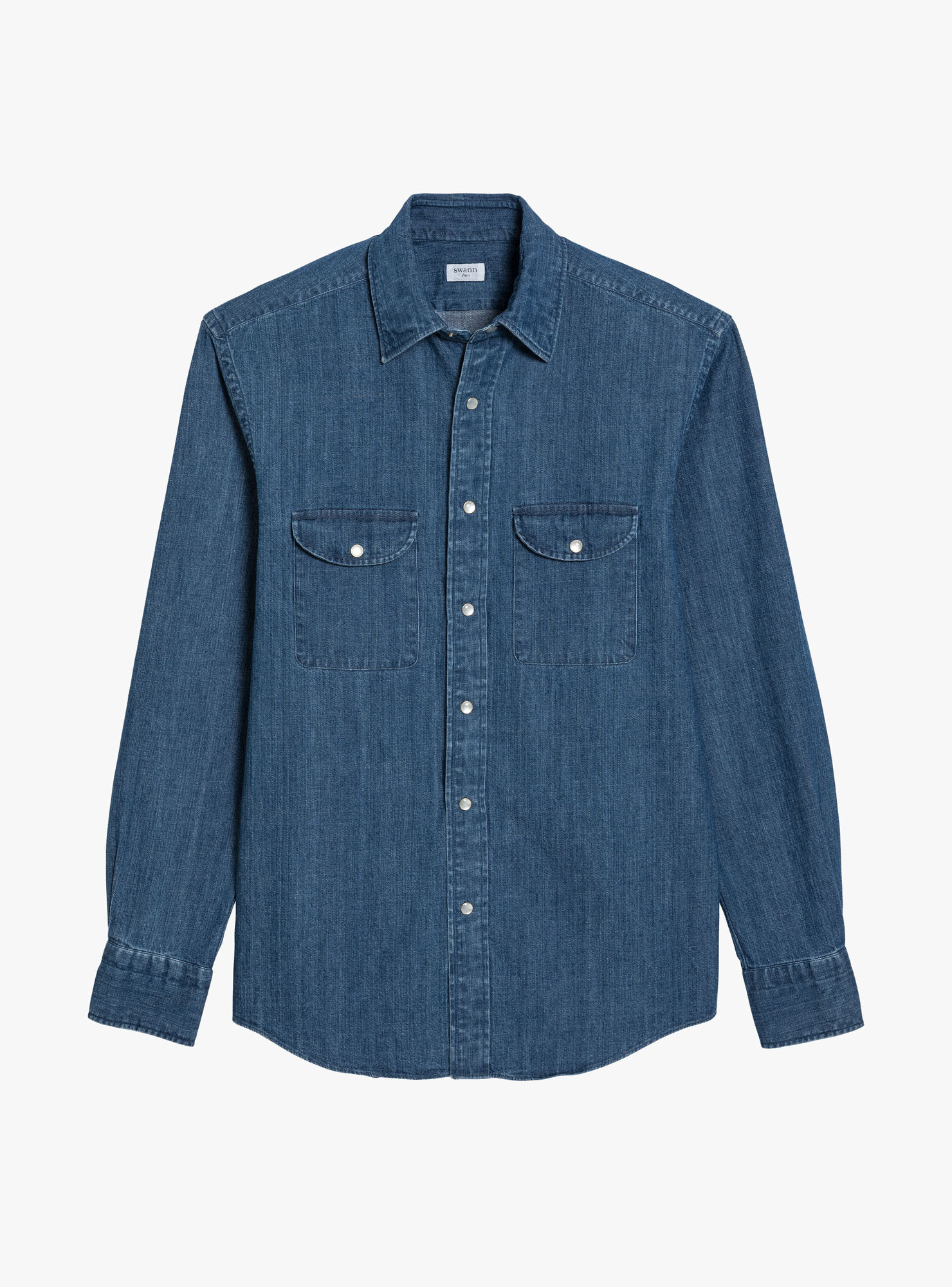 Chemise Denim Japonais Uni Bleu