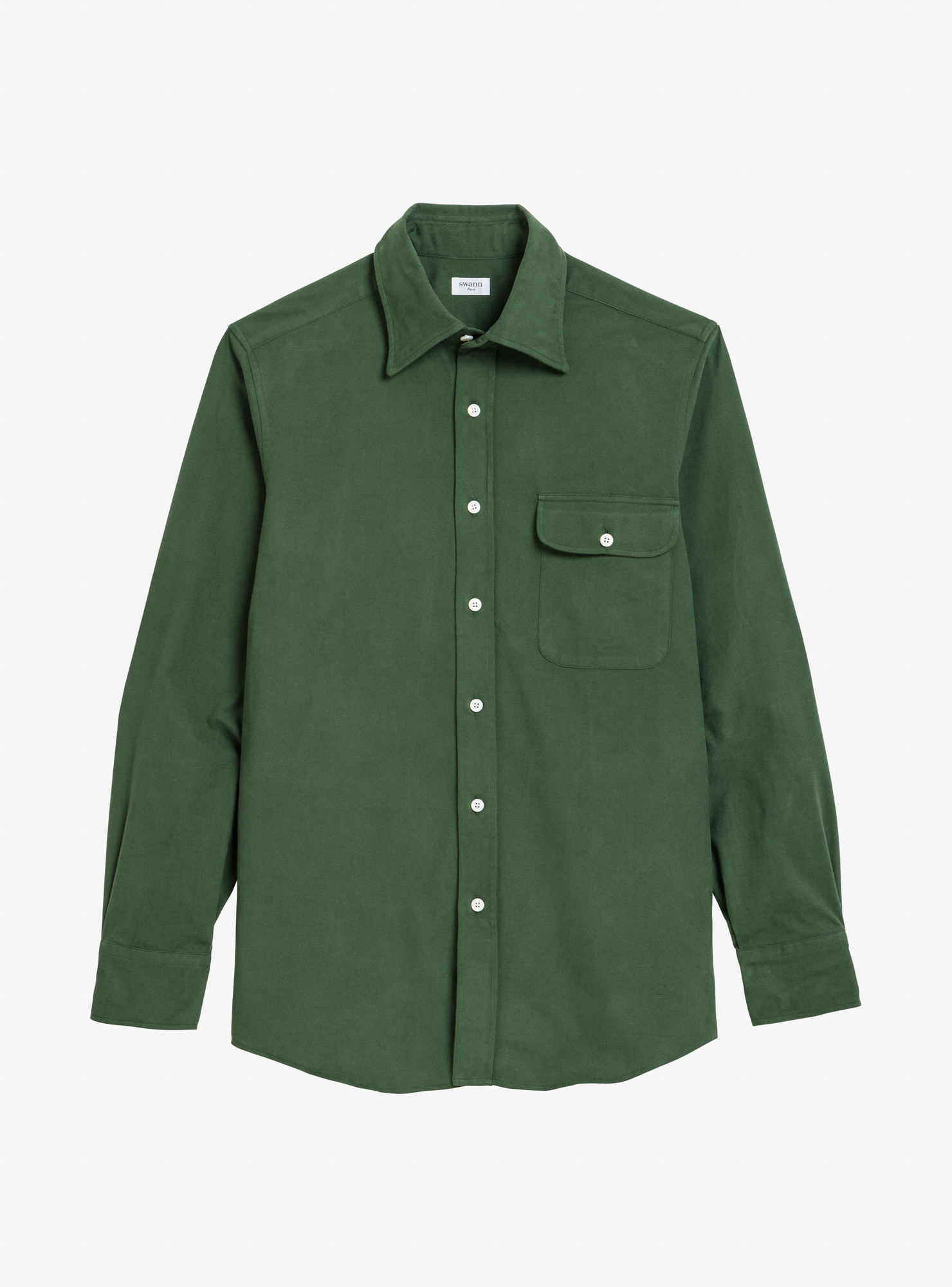 Chemise Flanelle Uni Vert