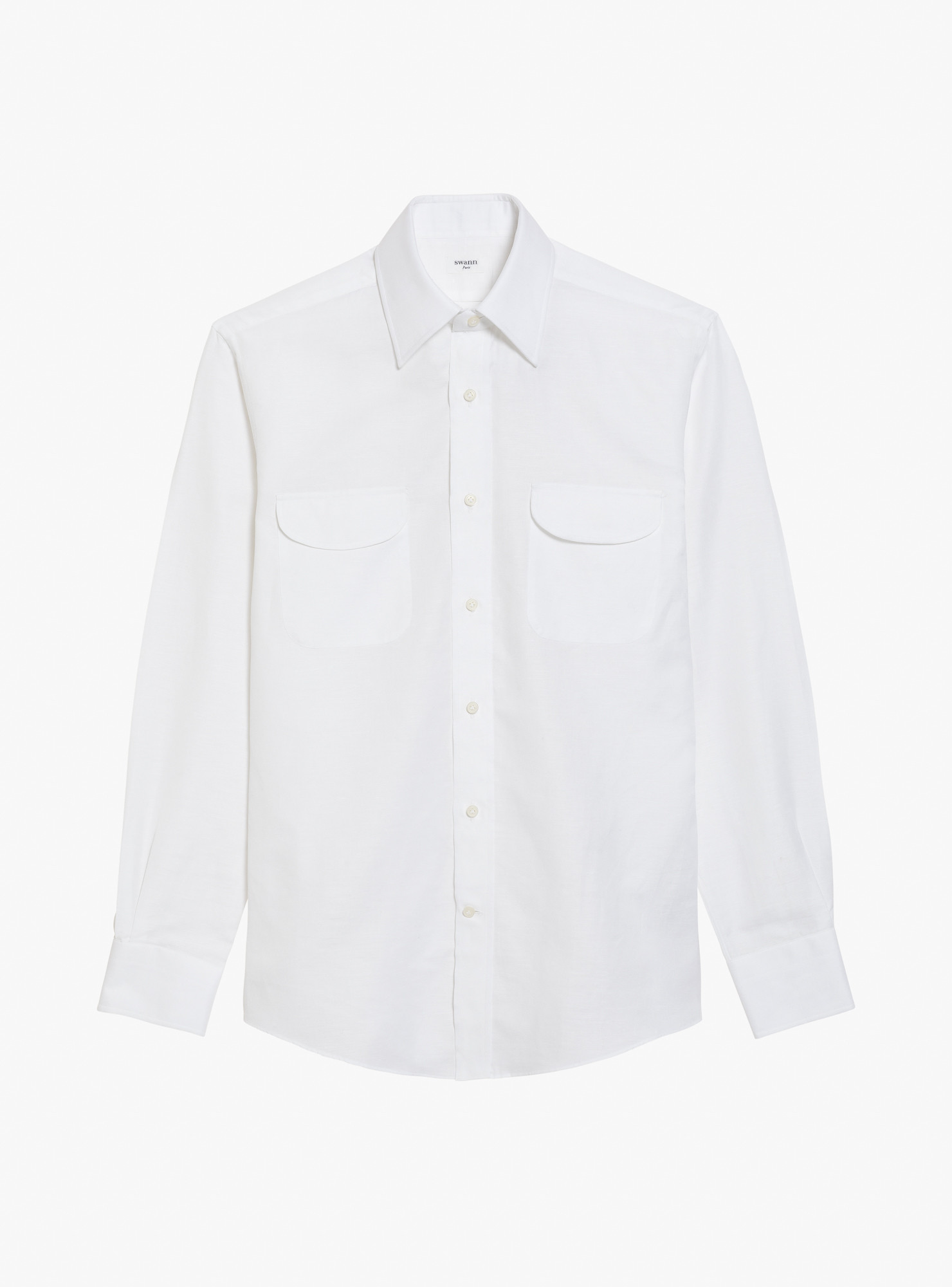 Chemise Lin Uni Blanc