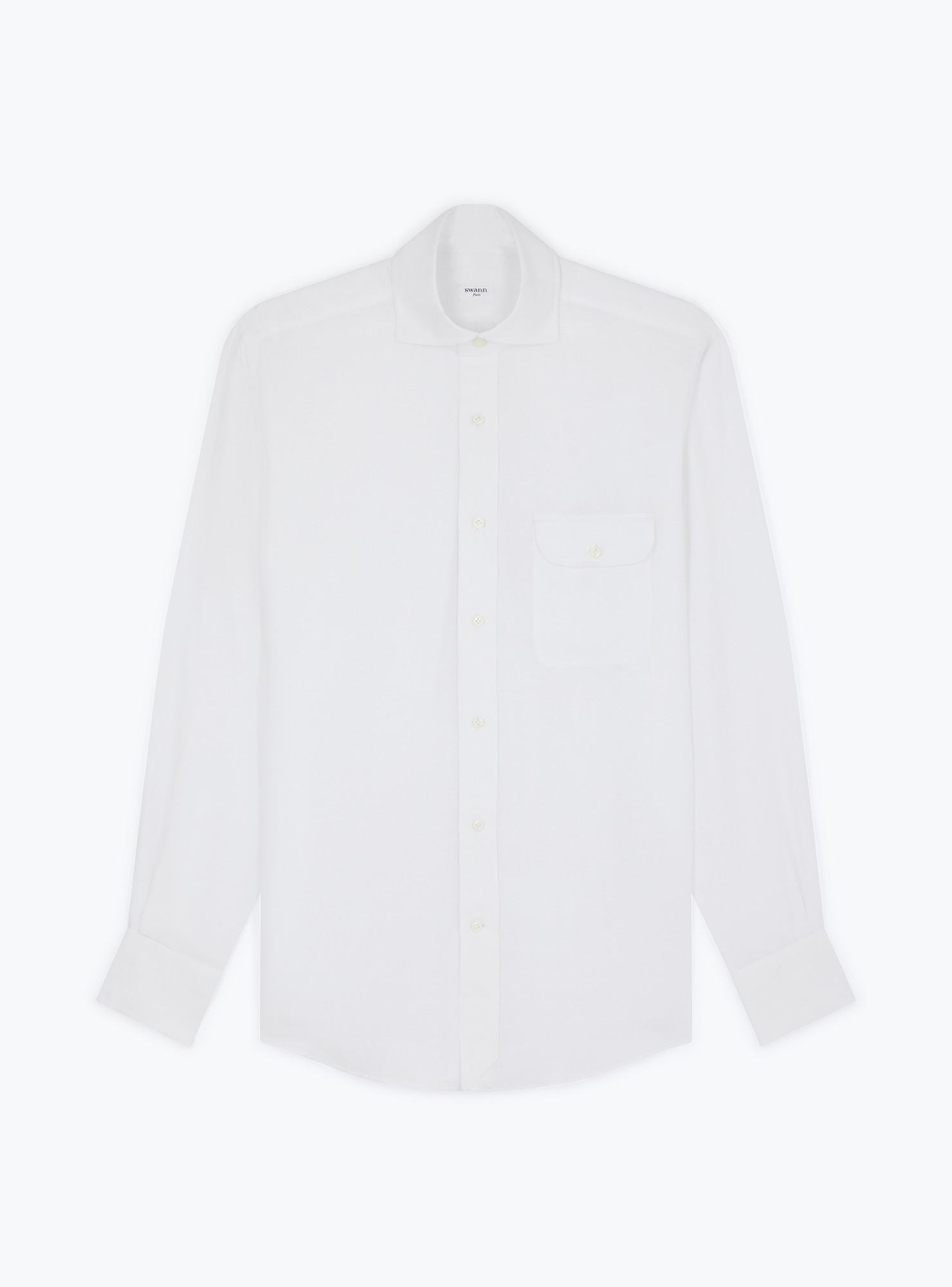 Chemise Lin Uni Blanc