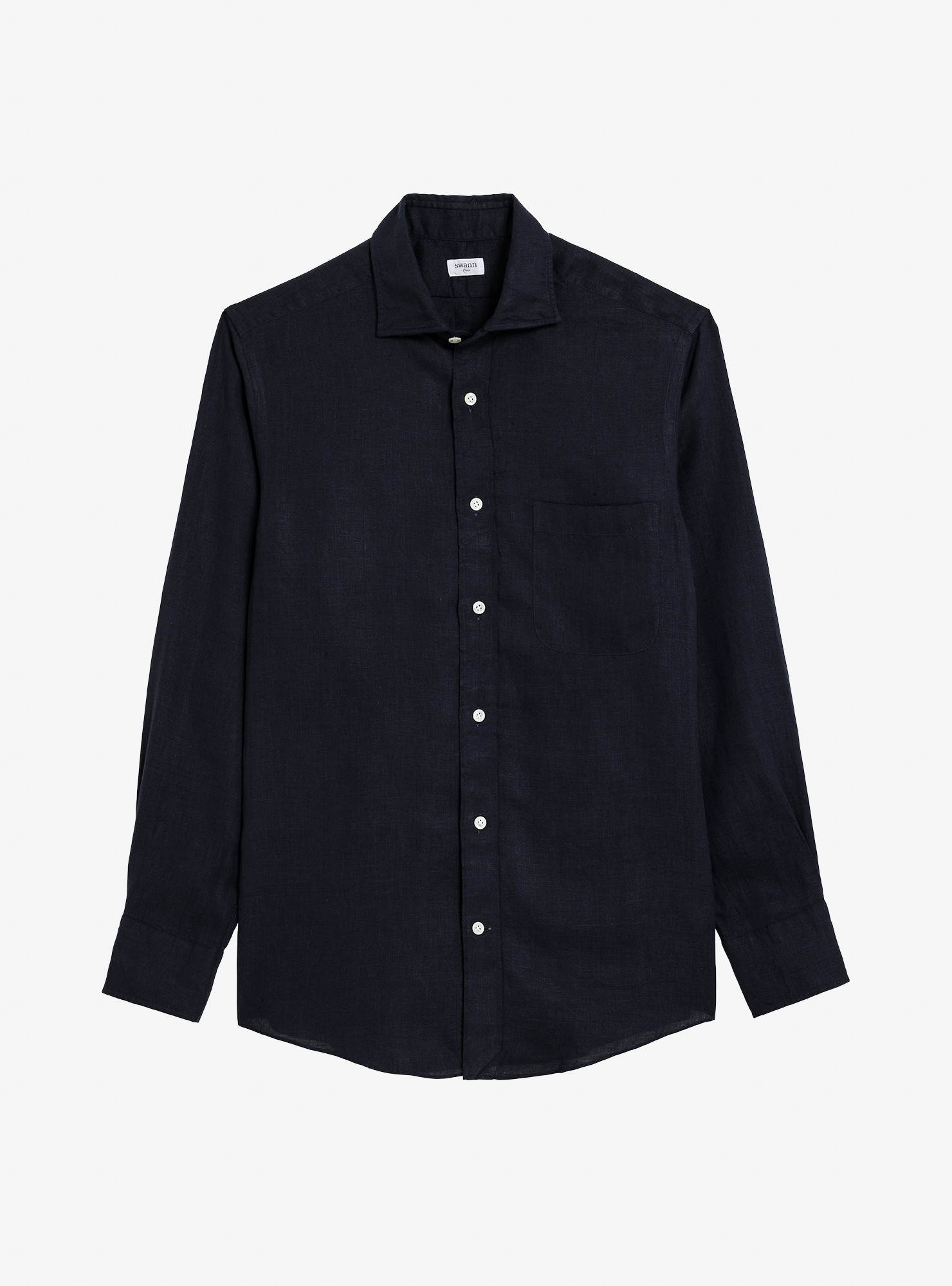 Chemise Lin Uni Bleu