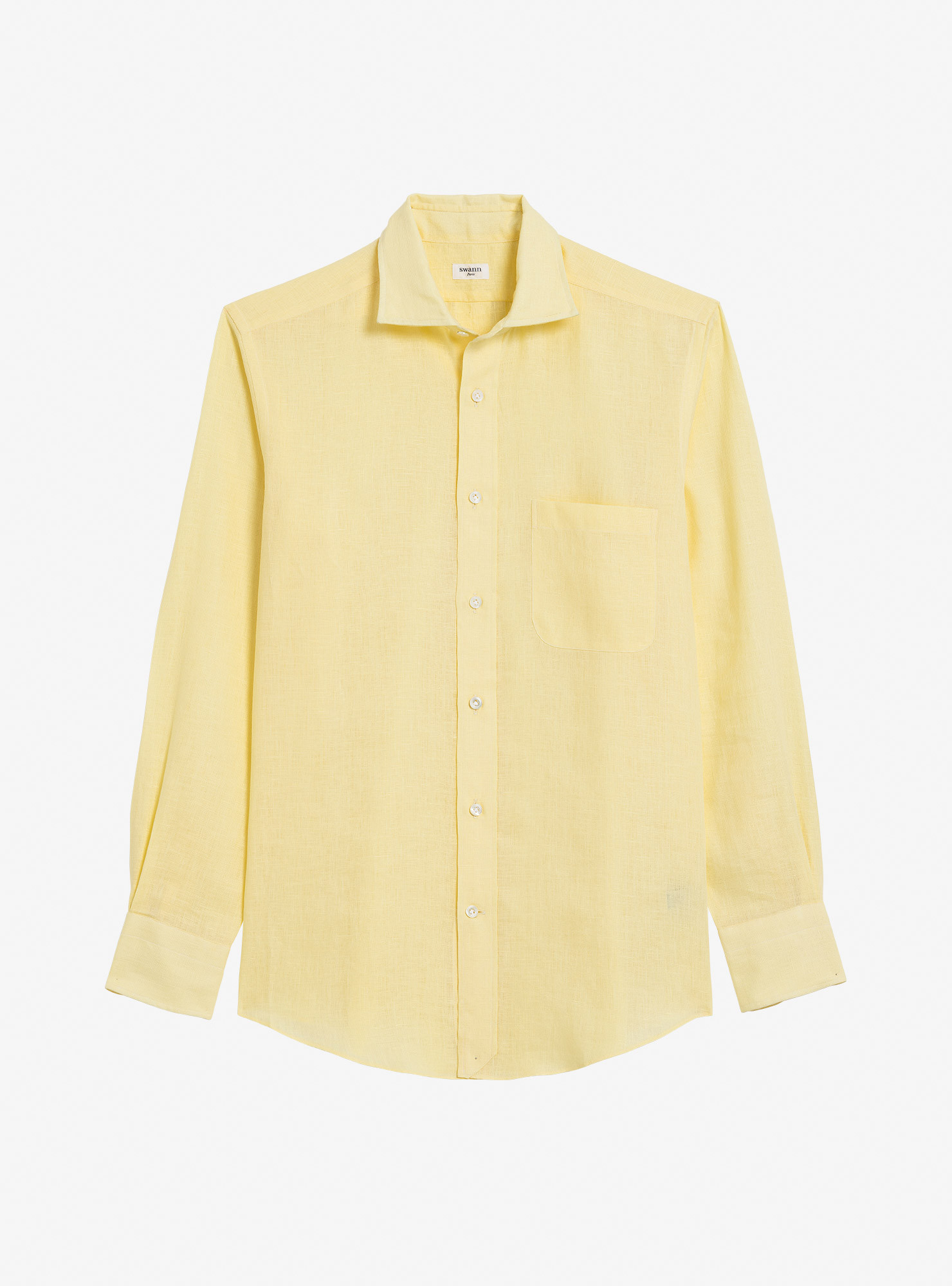 Chemise Lin Uni Jaune