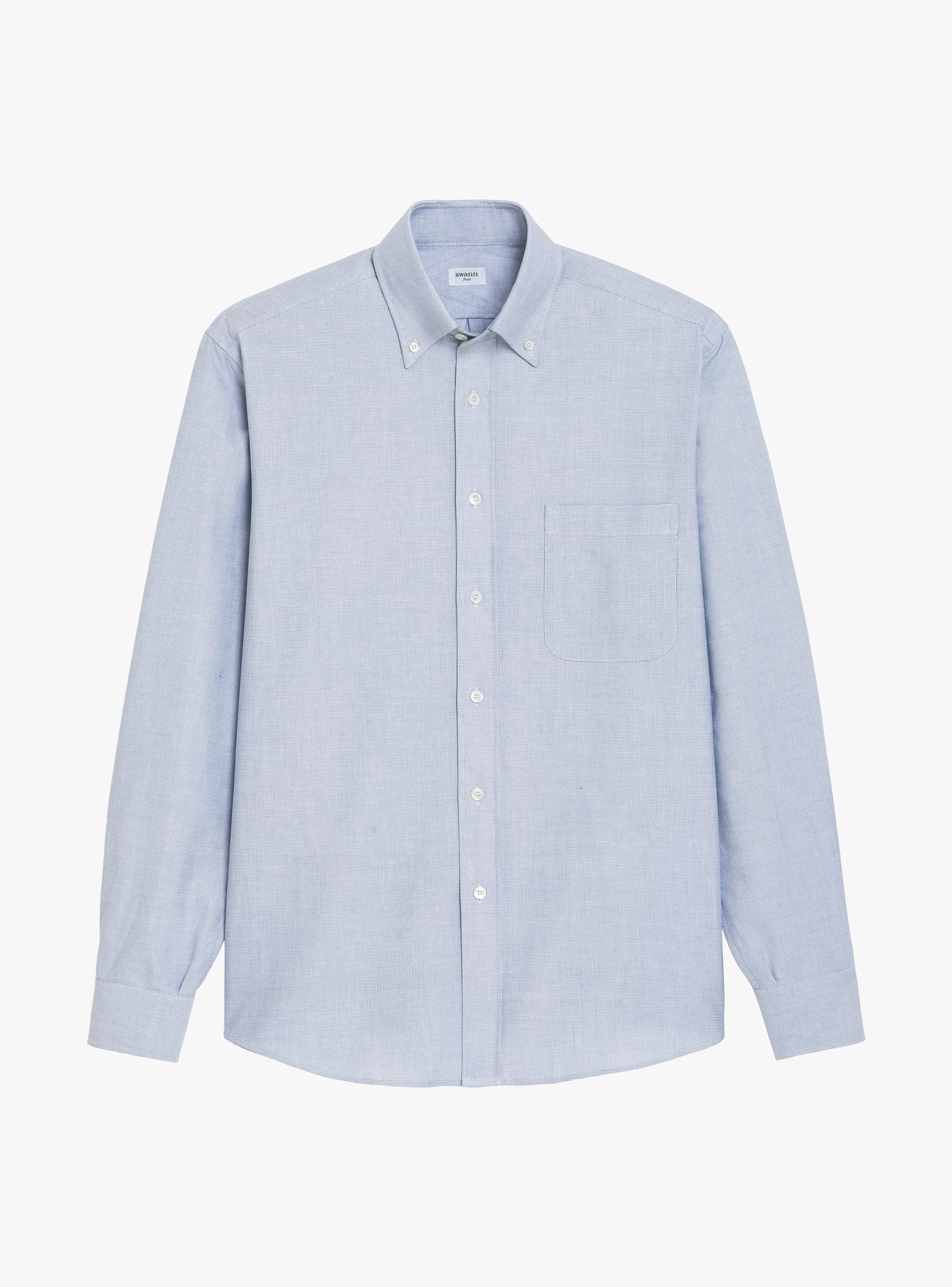 Chemise Oxford Uni Bleu