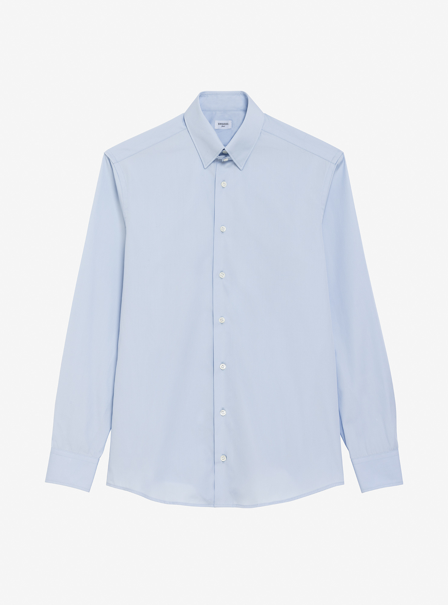 Chemise Popeline Uni Bleu