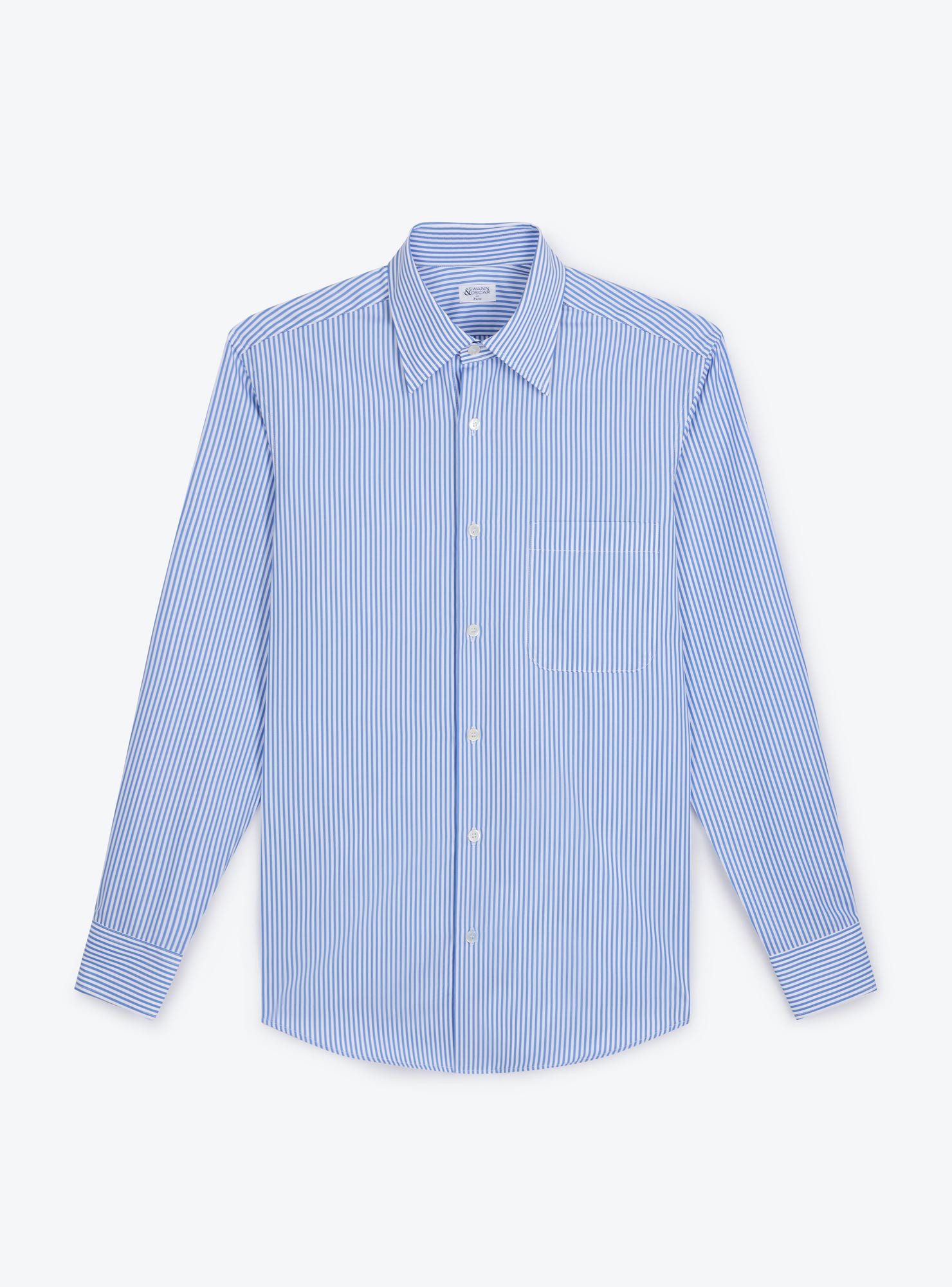 Chemise Popeline Rayé Bleu