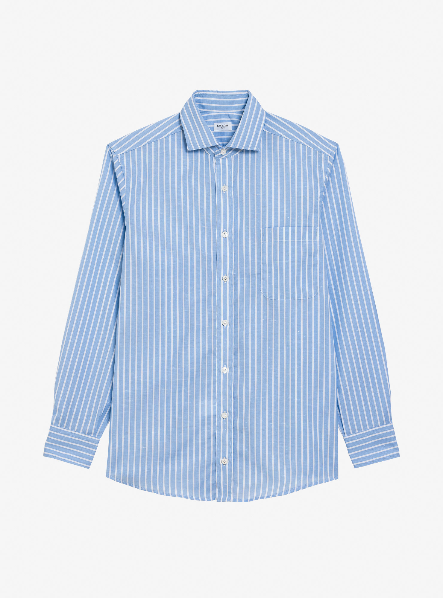 Chemise Lin Rayé Bleu