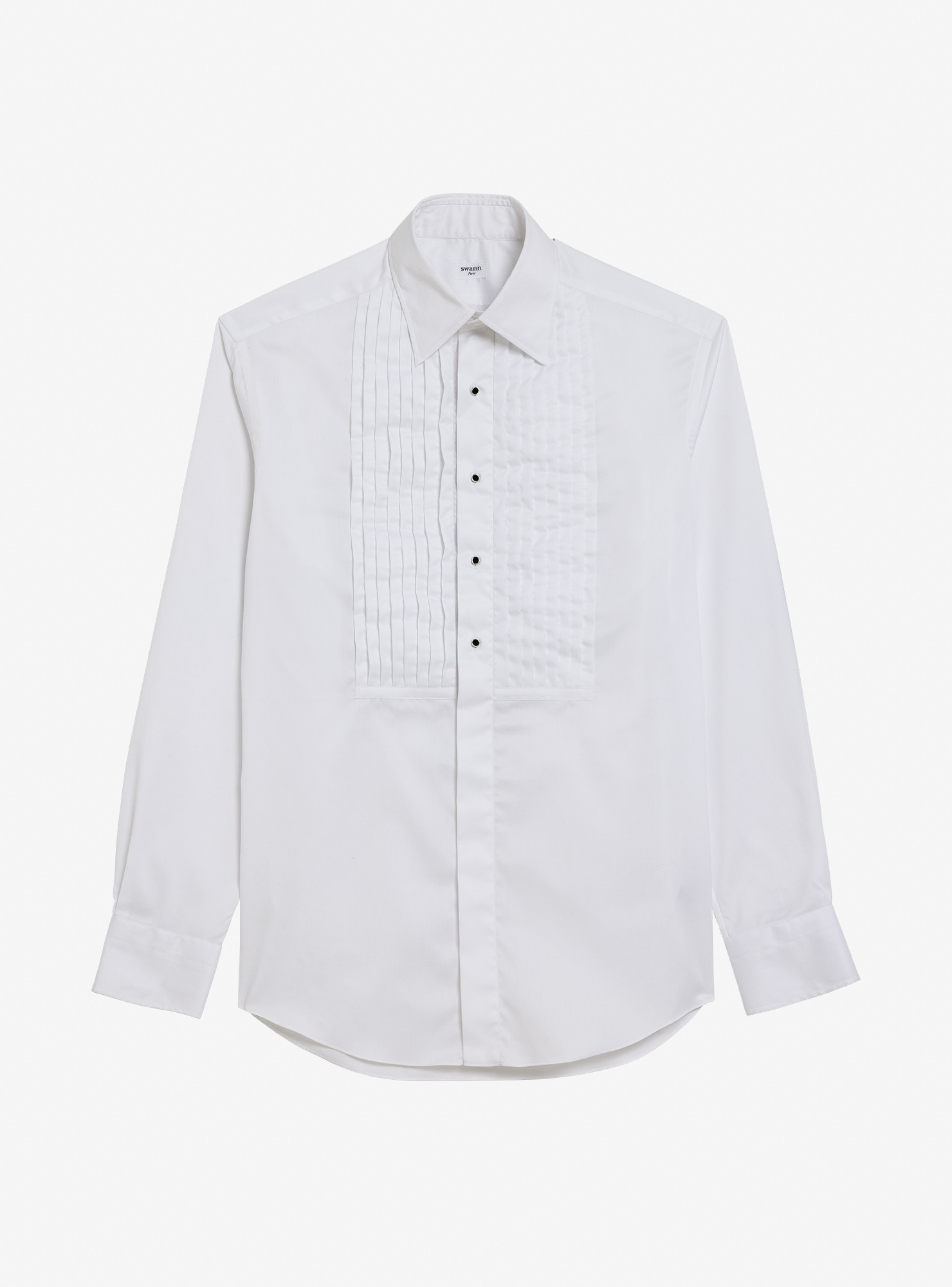Chemise Popeline à Plastron Plissé