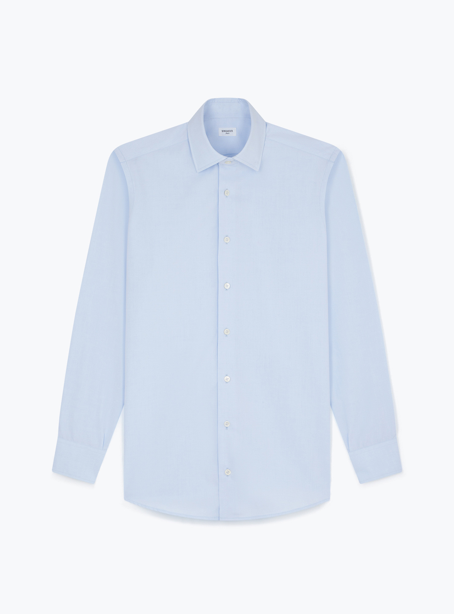 Chemise Popeline Uni Bleu