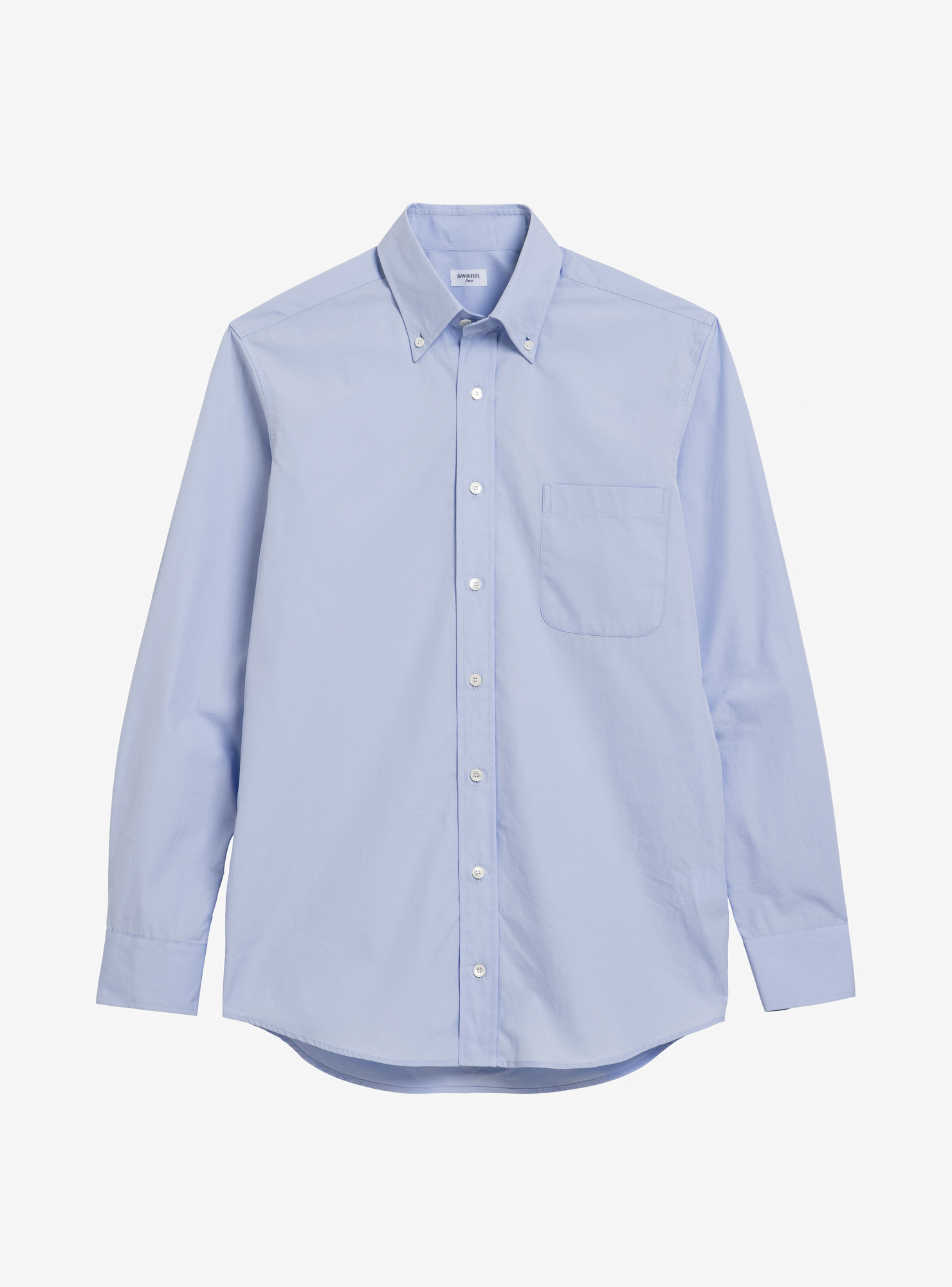 Chemise Popeline Uni Bleu