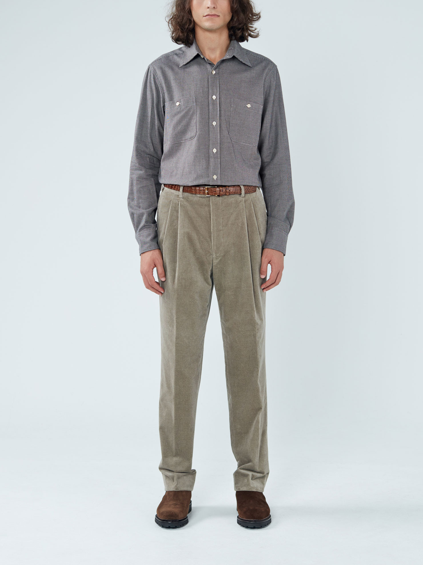 Pantalon cotelé beige outlet
