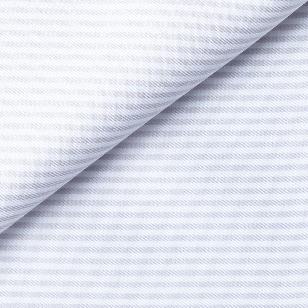 Twill Rayé Gris Blanc