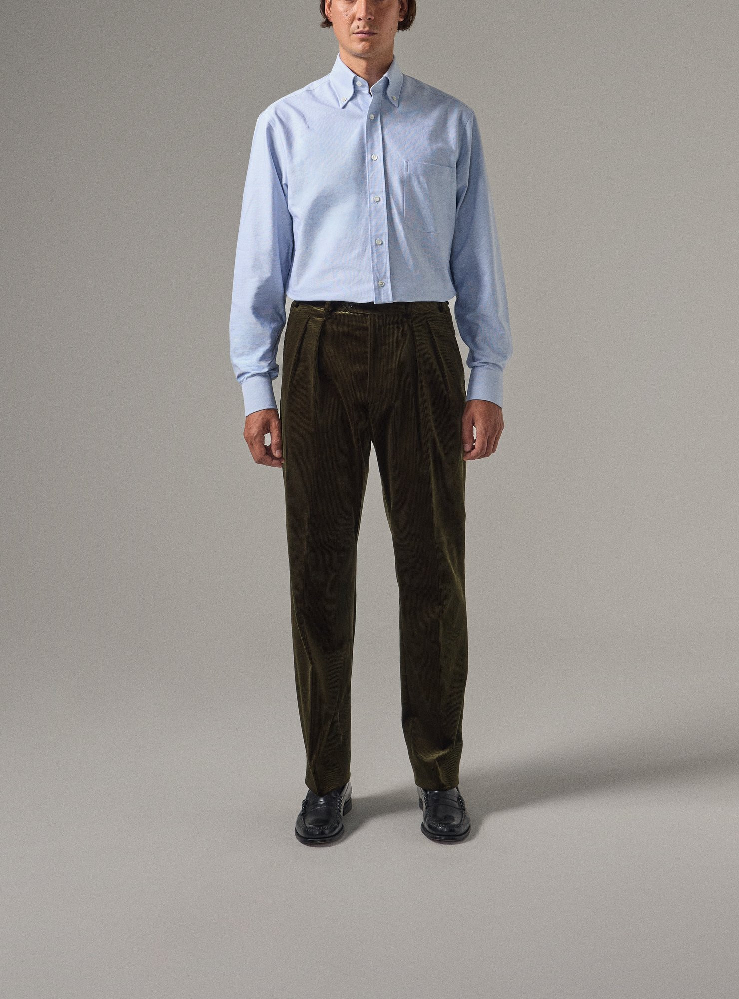 Pantalon Velours Olive
