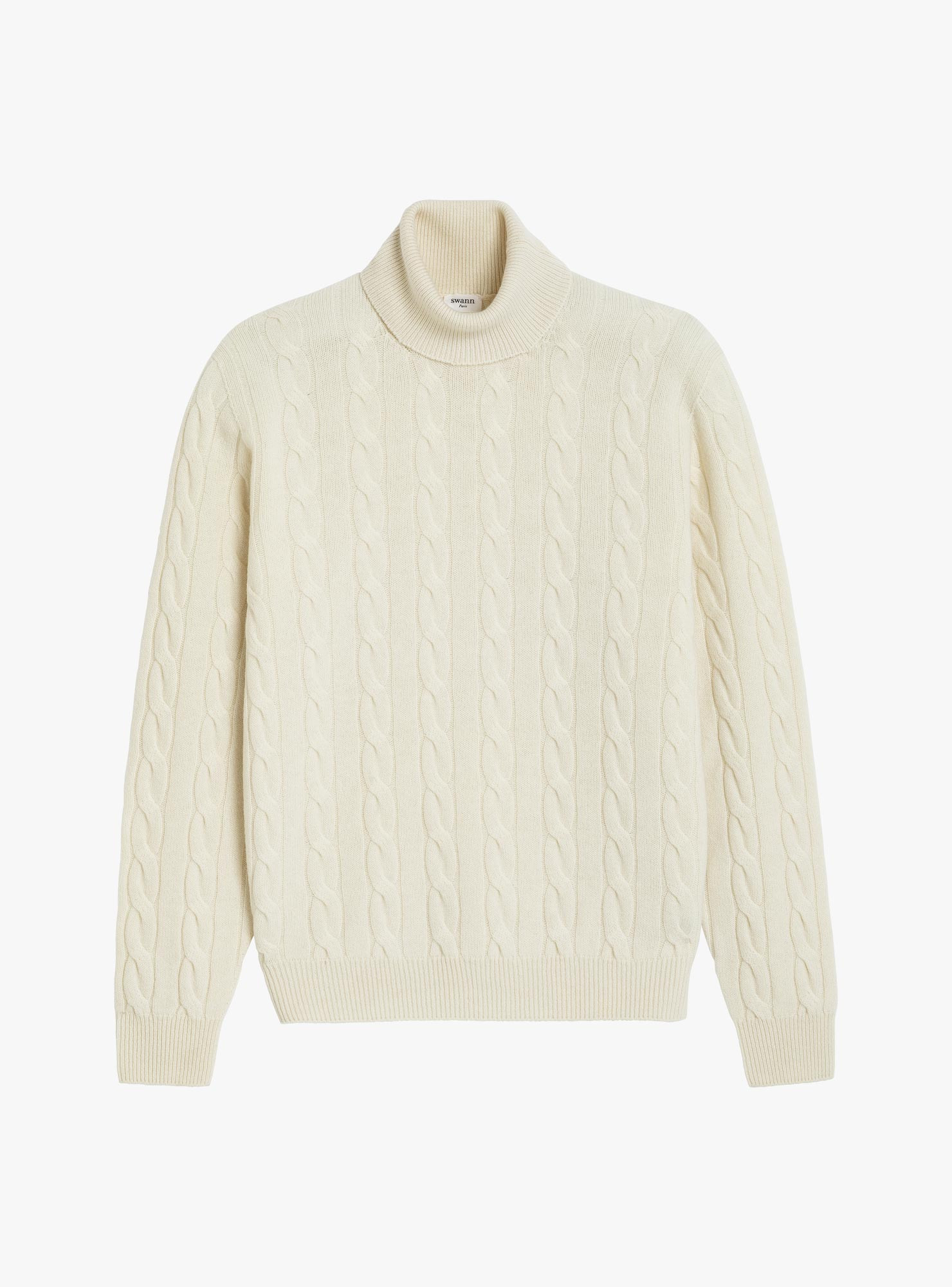 Pull Col Roulé Cable Knit Ecru