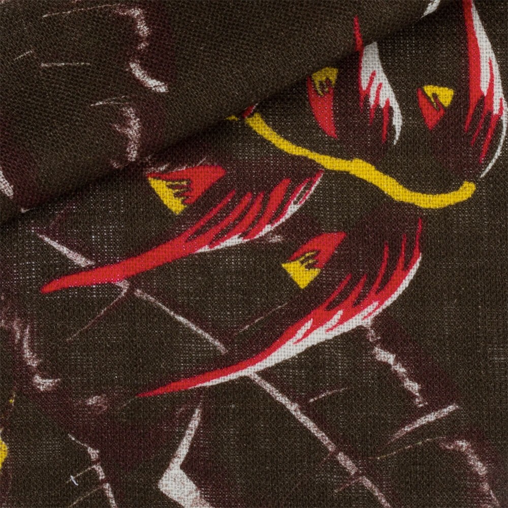 Lin Motif Marron Jaune