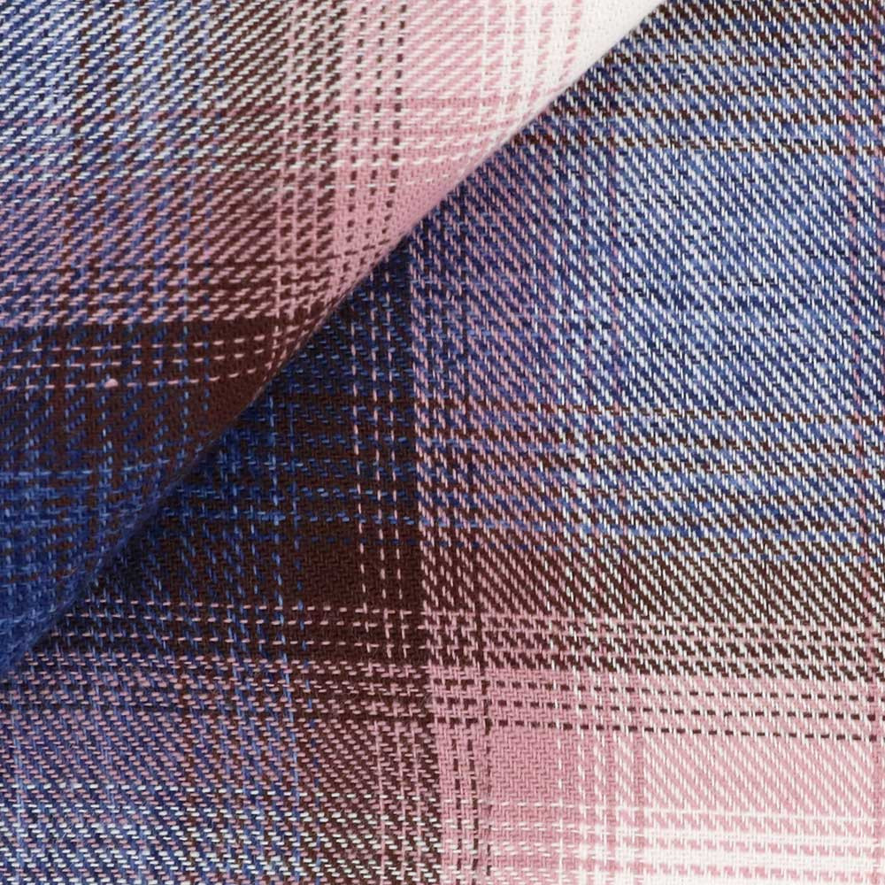Twill Carreaux Rose Bleu