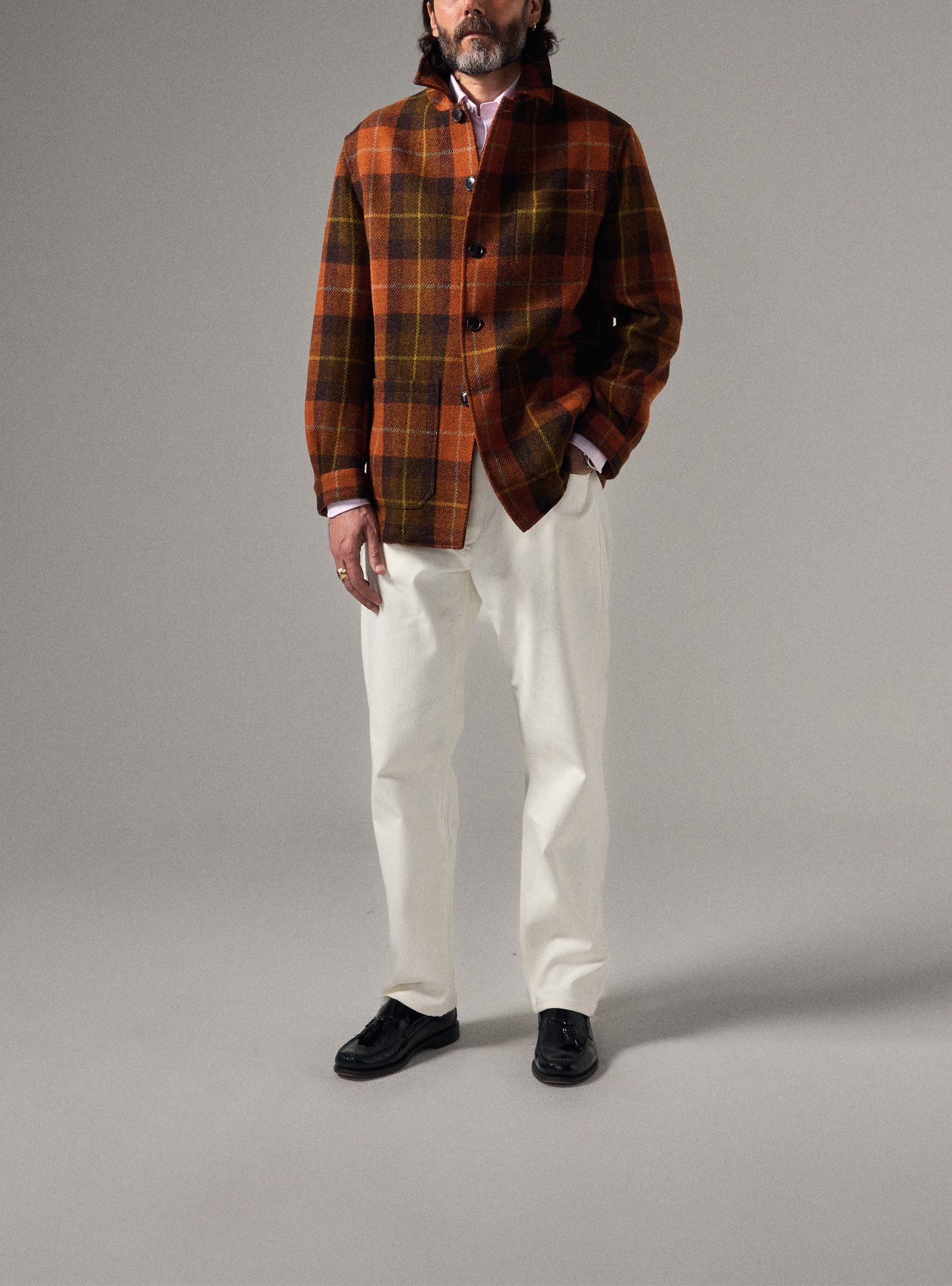 Veste de Travail Tweed Orange Marron