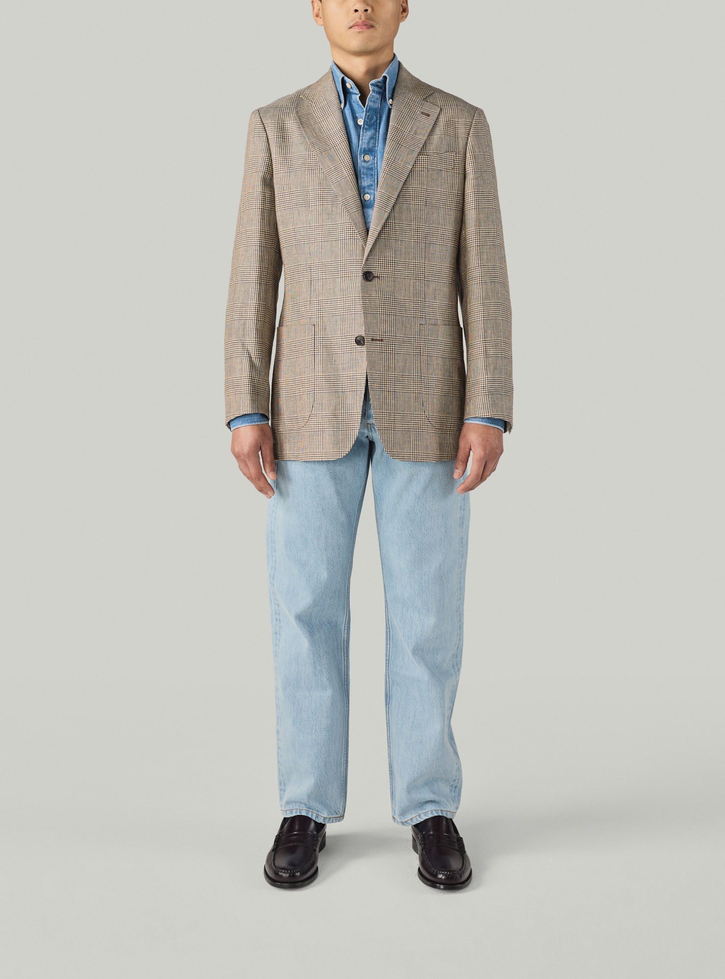 Veste Lin Prince de Galles Beige