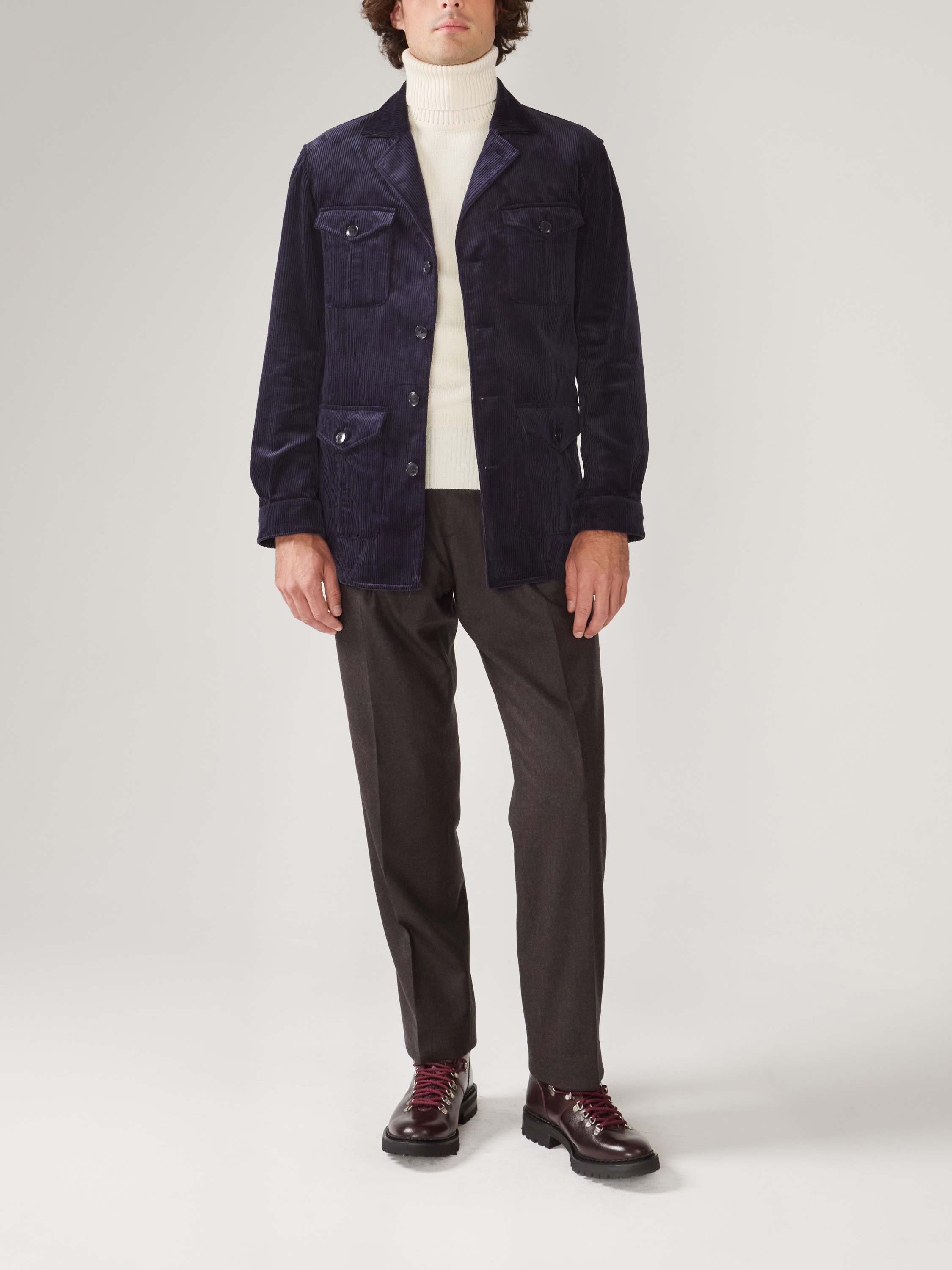 Veste Saharienne Velours Marine