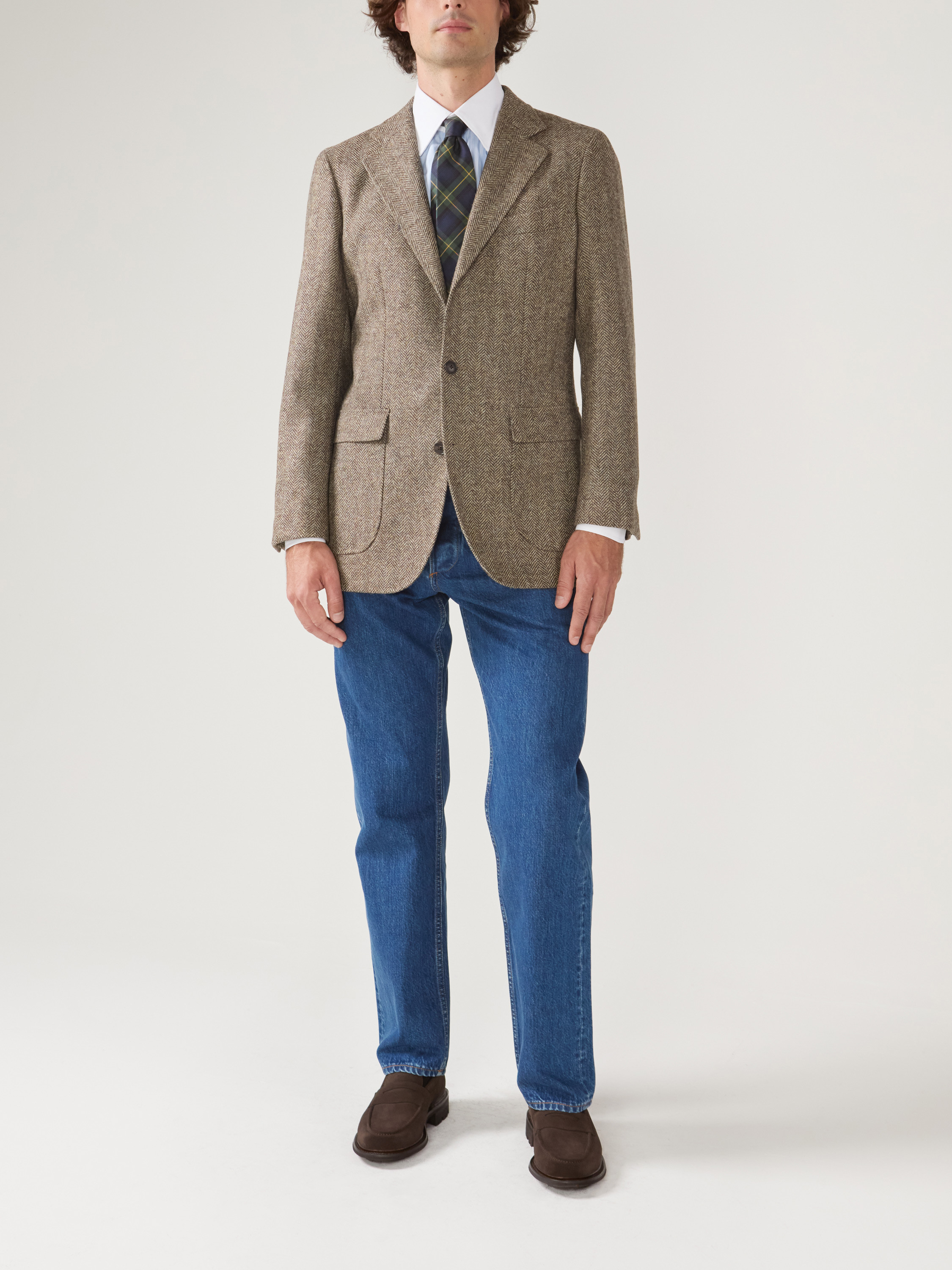 Veste Tweed Chevrons Beige