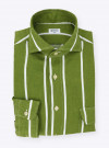 Chemise Lin Rayé Vert