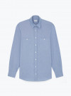 Chemise Chambray Uni Bleu