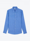 Chemise Lin Uni Bleu