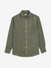 Chemise Lin Uni Vert