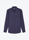 Chemise Dobby Uni Bleu