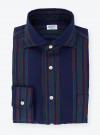 Chemise Lin Rayé Bleu Vert