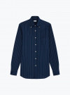 Chemise Oxford Marine Rayure Verte