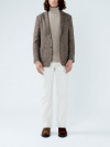 Veste Glencheck Marron Laine-Alpaga