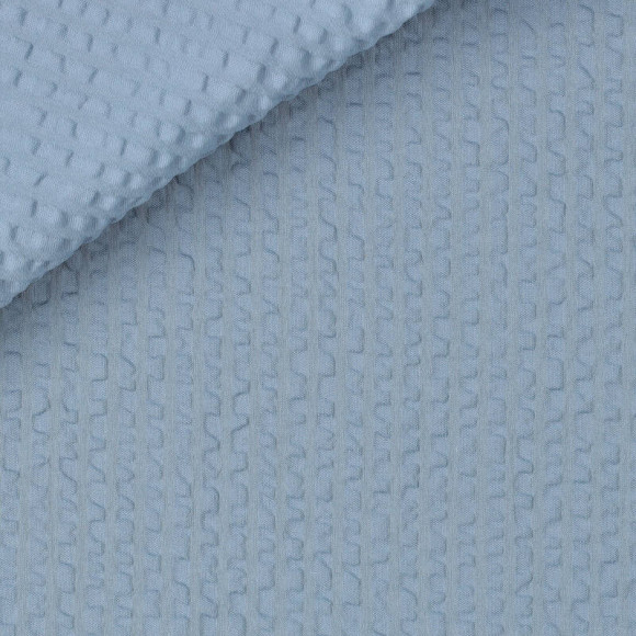 Seersucker Uni Bleu