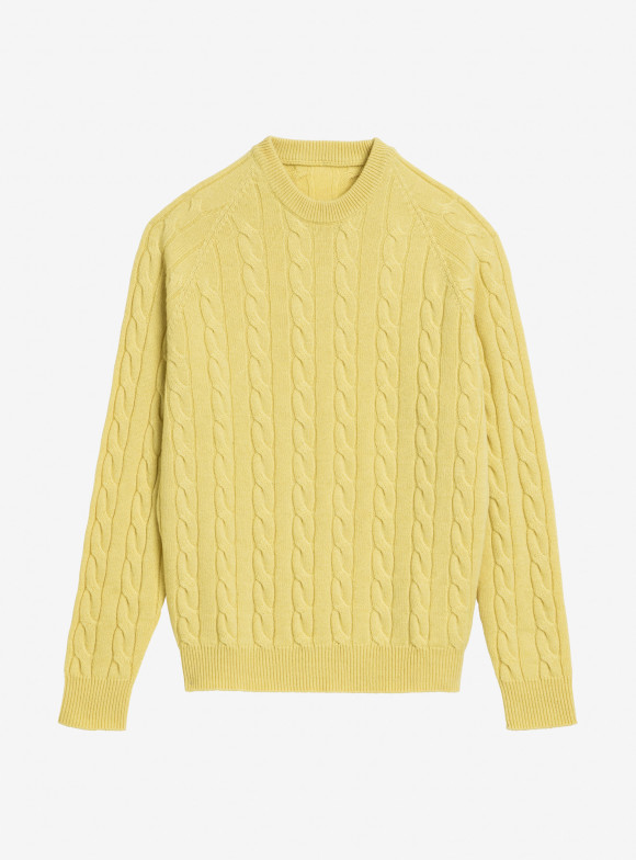Pull Col Rond Jaune