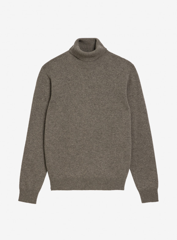 Pull Col Roulé Taupe