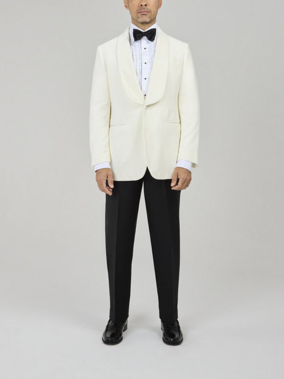 Veste Smoking Velours Ecru