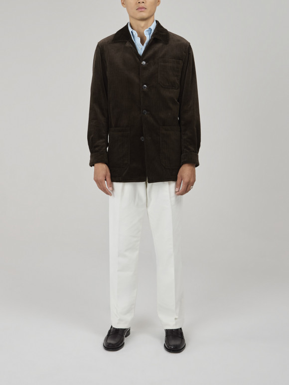 Veste de Travail Velours Côtelé Marron