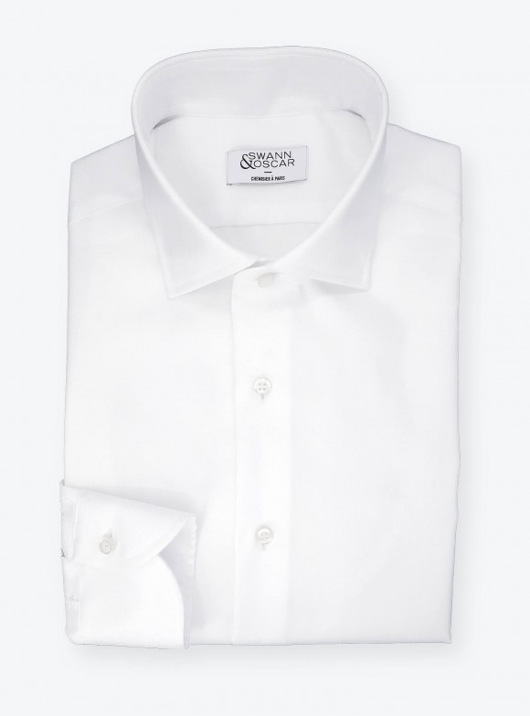 Chemise Oxford Uni Blanc (repassage facile)