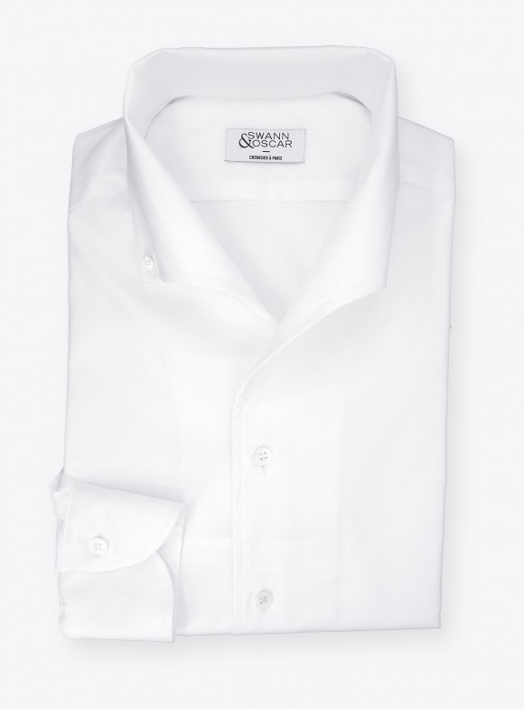 Chemise Oxford Uni Blanc