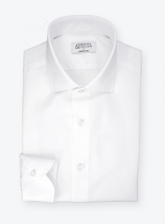 Chemise Twill Uni Blanc (repassage facile)